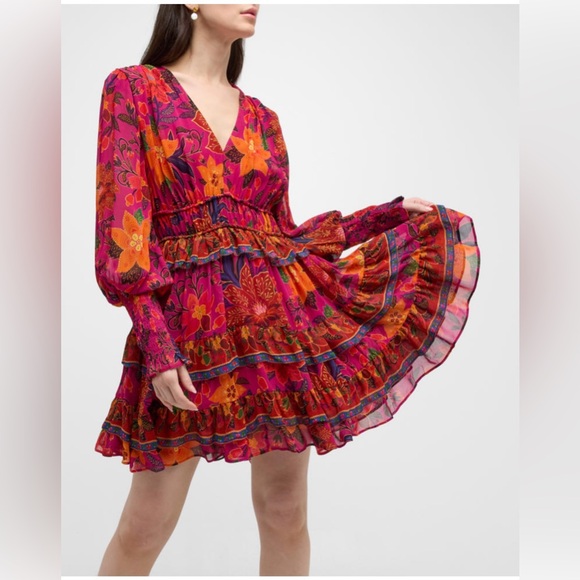 Farm Rio Tropical Tapestry Pink Mini Dress - Picture 14 of 16